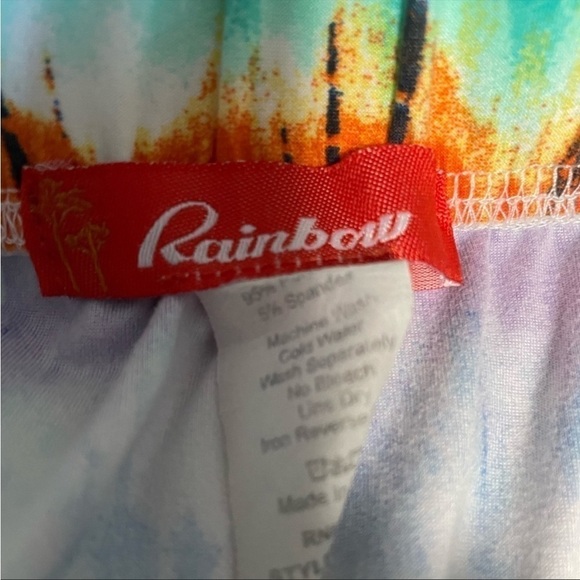 Rainbow Tie-dye colorful spandex pull on maxi skirt. Size small. - Picture 3 of 3